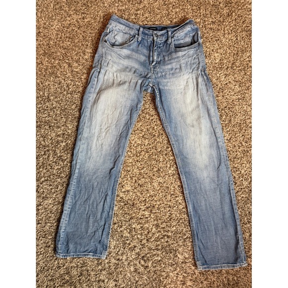 BKE Other - BKE Jake Straight Leg Jeans Mens 32x31 Light Wash Denim Distressed Frayed Hem